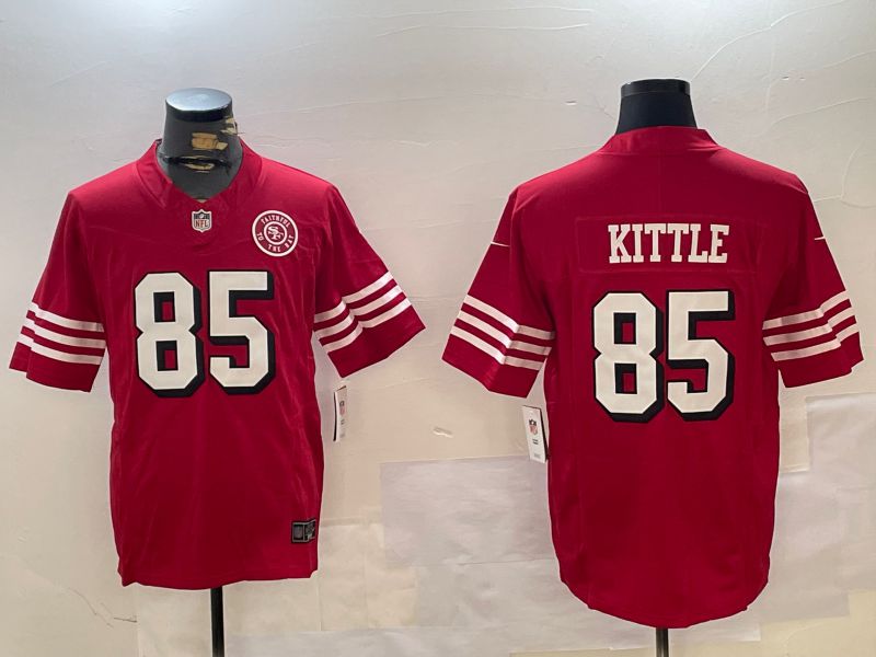 Men San Francisco 49ers #85 Kittle Red three generations 2024 Nike Limited NFL Jersey style 3->->